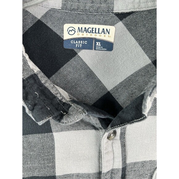 Magellan Long Sleeve Shirt Button Down Size XL Plaid Lotus Of 2 Blue & Gray - Picture 4 of 11